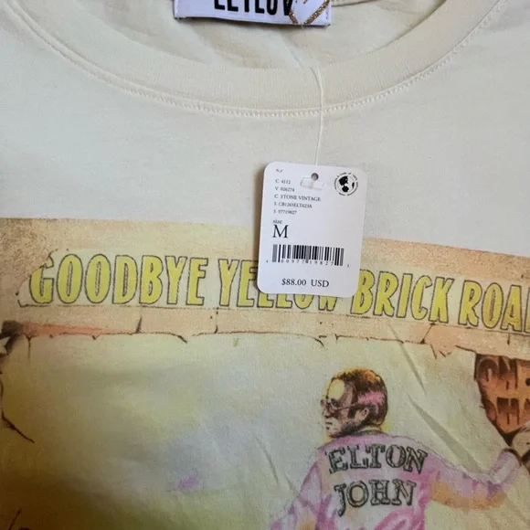 NWT ANTHROPOLOGIE/Letluv Elton John Goodbye Yellow Brick Road Size M - Picture 2 of 6